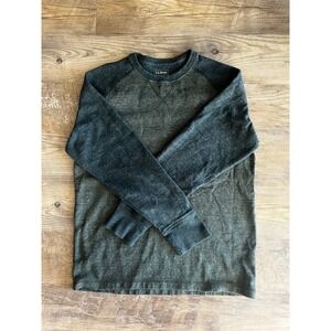 L.L.Bean Crewneck Green Colorblock Sweatshirt Size Medium Tall Outdoor Heritage